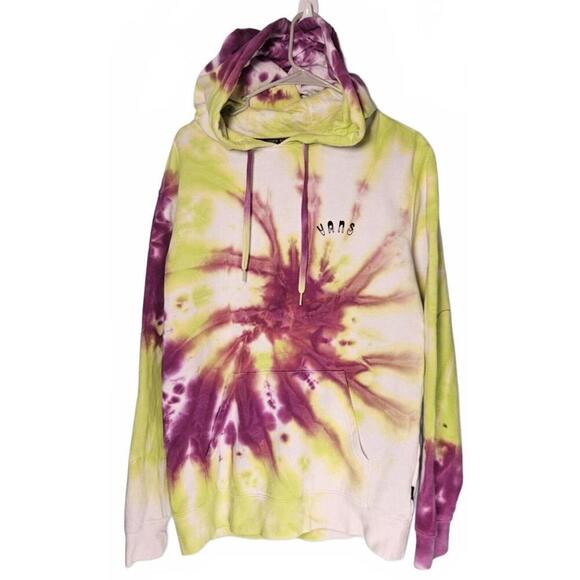 Vans Tie-Dye Hoodie - Vibrant Purple & Green Unisex Size Small - Picture 1 of 7